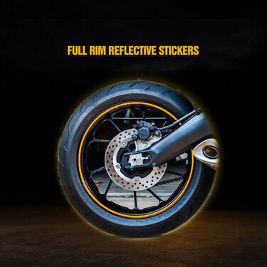 RoadGlow Reflective Tyre Stickers (18 stripes of Yellow Colour)
