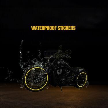RoadGlow Reflective Tyre Stickers (18 stripes of Yellow Colour)